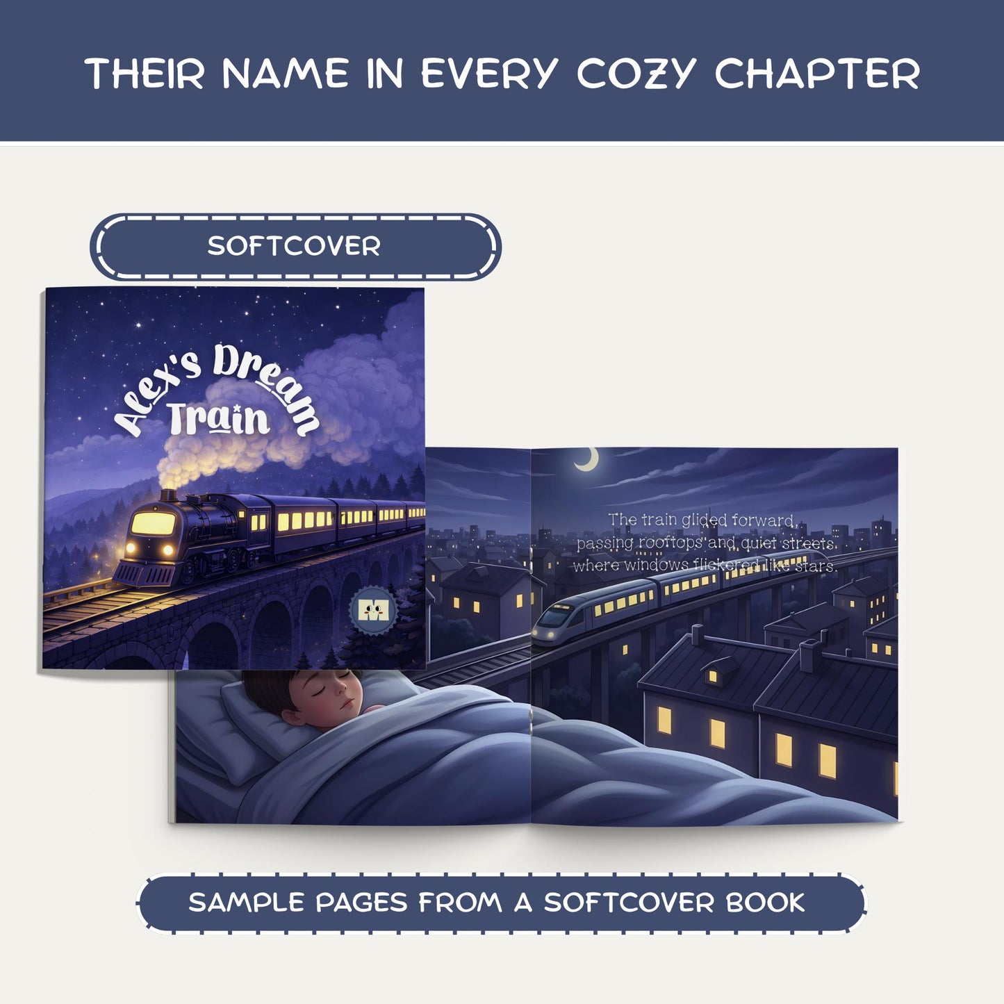 Personalized Baby Book with Name, Newborn Gift, Custom Bedtime Story, Baby Shower Gift, Alex’s Dream Train Storybook