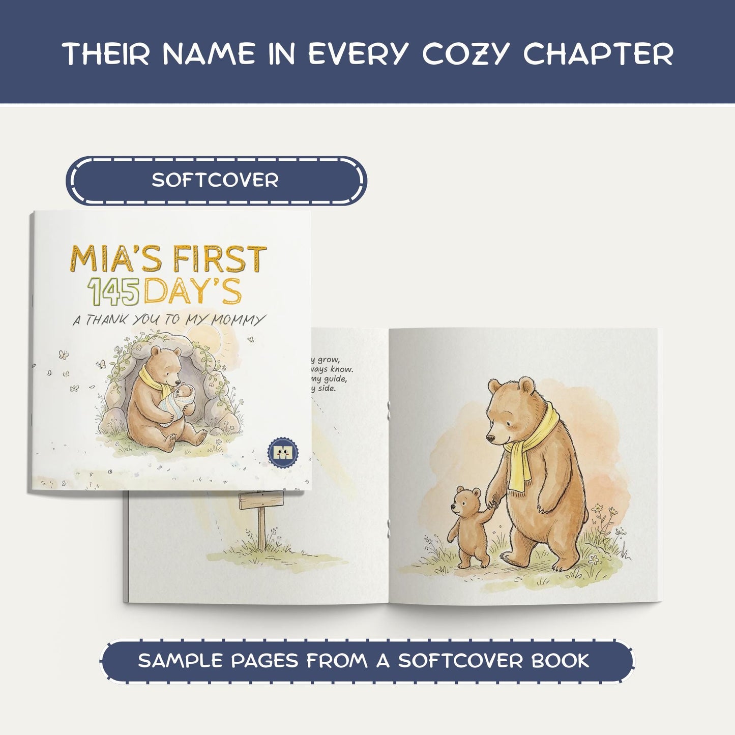 Personalised First Mother’s Day Book for Mummy, Mother’s Day Gif, New Mum Keepsake Gift, First Time Mum Gift from Baby Girl & Boy