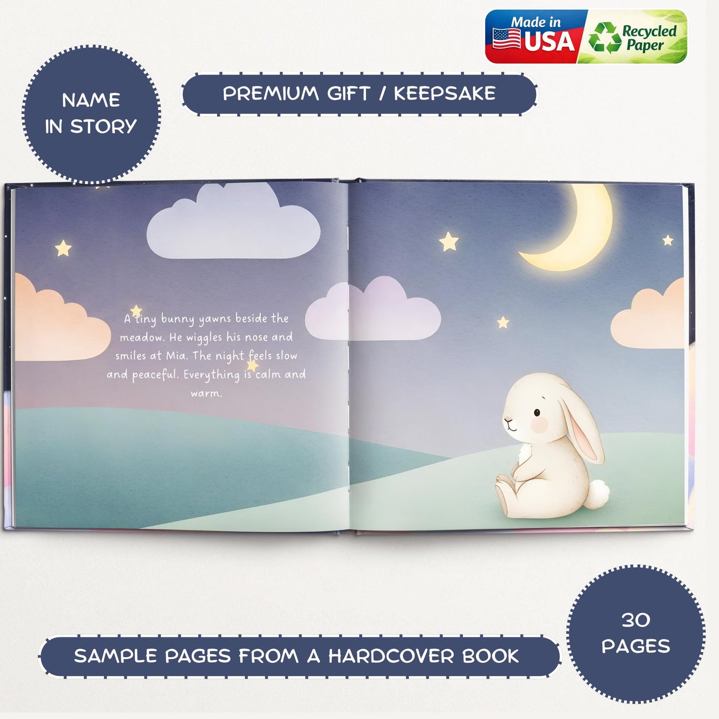 Personalized Panda Baby Book, Goodnight Bedtime Story, Nursery Keepsake