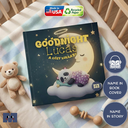 Personalized Bedtime Baby Book, Custom Name Lullaby Story, 1st Birthday and Baby Shower Gift For Boy & Girl