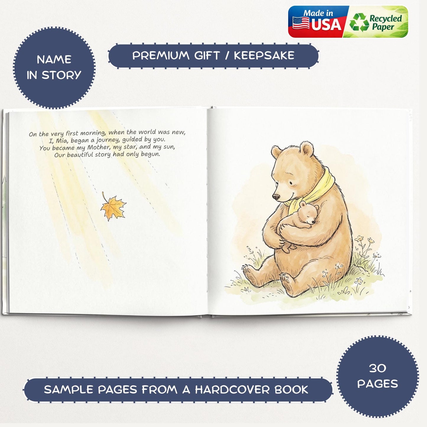 Personalised First Mother’s Day Book for Mummy, Mother’s Day Gif,  New Mum Keepsake Gift, First Time Mum Gift from Baby Girl & Boy