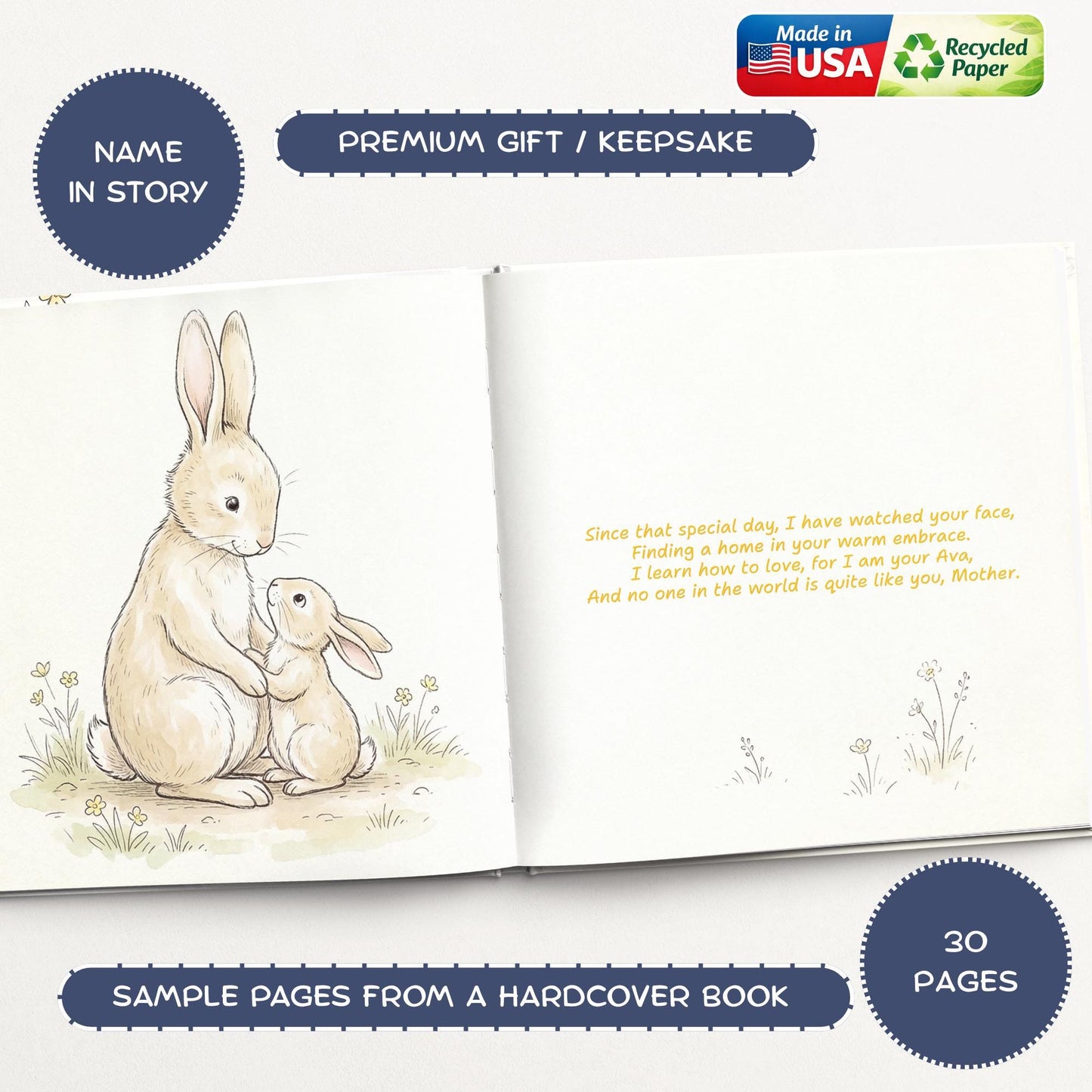 Personalised First Mother’s Day Book for Mummy, Mother’s Day Gif,  New Mum Keepsake Gift, First Time Mum Gift from Baby Girl & Boy