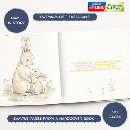 Personalised First Mother’s Day Book for Mummy, Mother’s Day Gif,  New Mum Keepsake Gift, First Time Mum Gift from Baby Girl & Boy