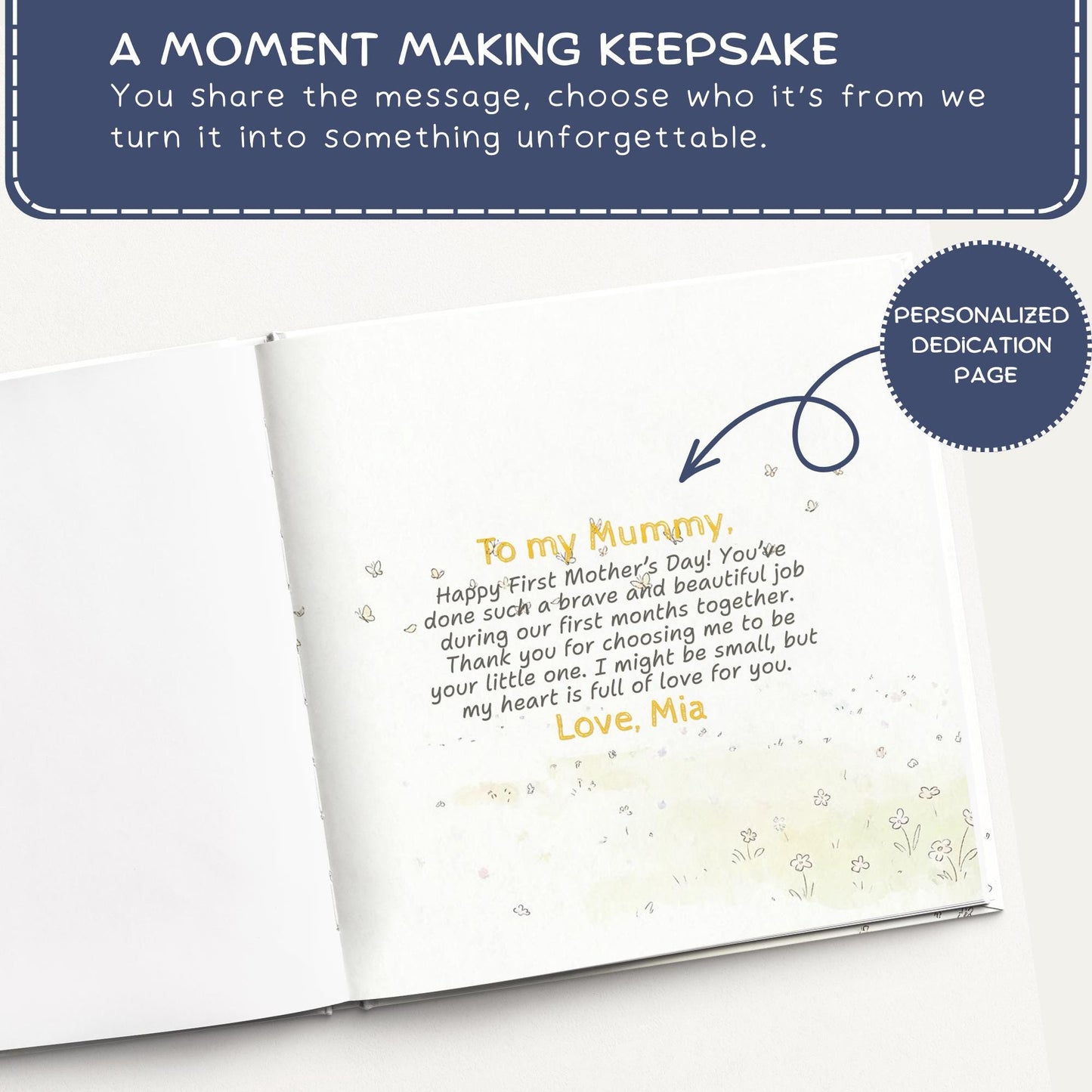 Personalised First Mother’s Day Book for Mummy, Mother’s Day Gif,  New Mum Keepsake Gift, First Time Mum Gift from Baby Girl & Boy