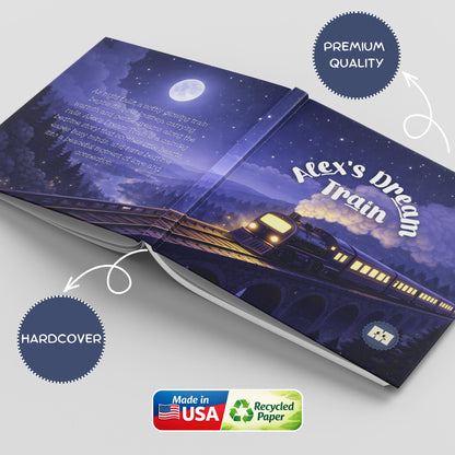 Personalized Baby Book with Name, Newborn Gift, Custom Bedtime Story, Baby Shower Gift, Alex’s Dream Train Storybook