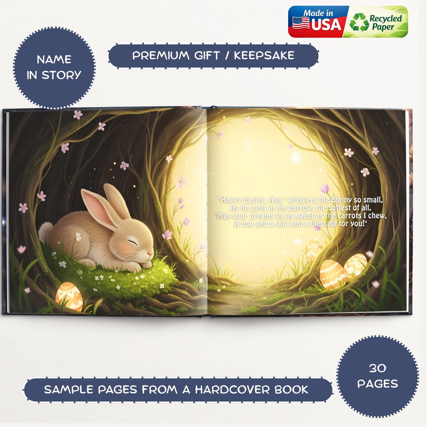 Personalized Easter Storybook, Easter Gift for Kids & Baby Toddler, Easter Basket Book, Baby First Easter Gift Keepsake