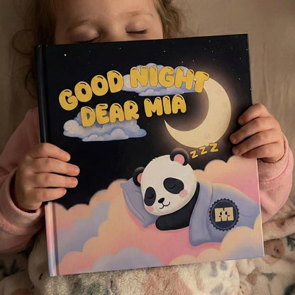 Personalized Panda Baby Book, Goodnight Bedtime Story, Nursery Keepsake