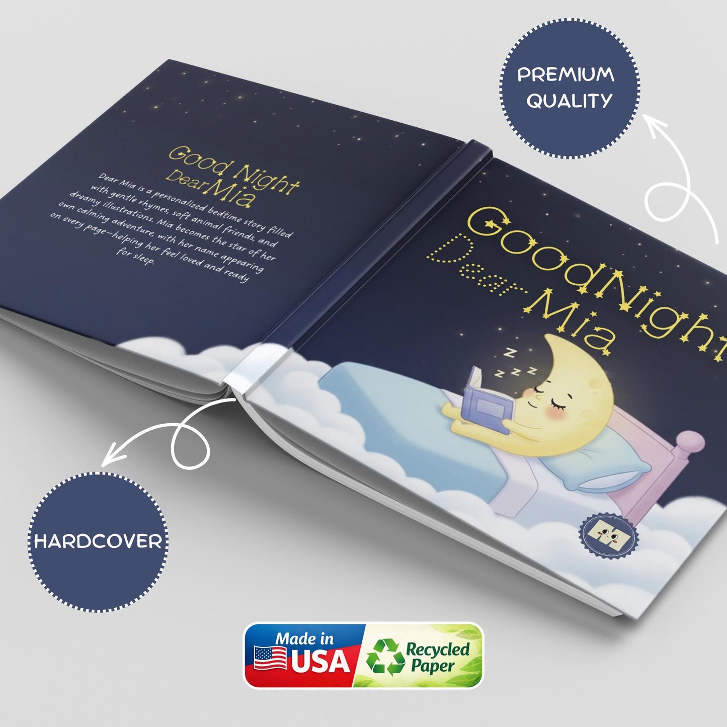 Personalized Baby Book with Name 1st First Birthday Gift Kids For Boy Girl Grandchild Baby Shower Bedtime Children's Storybook Newborn