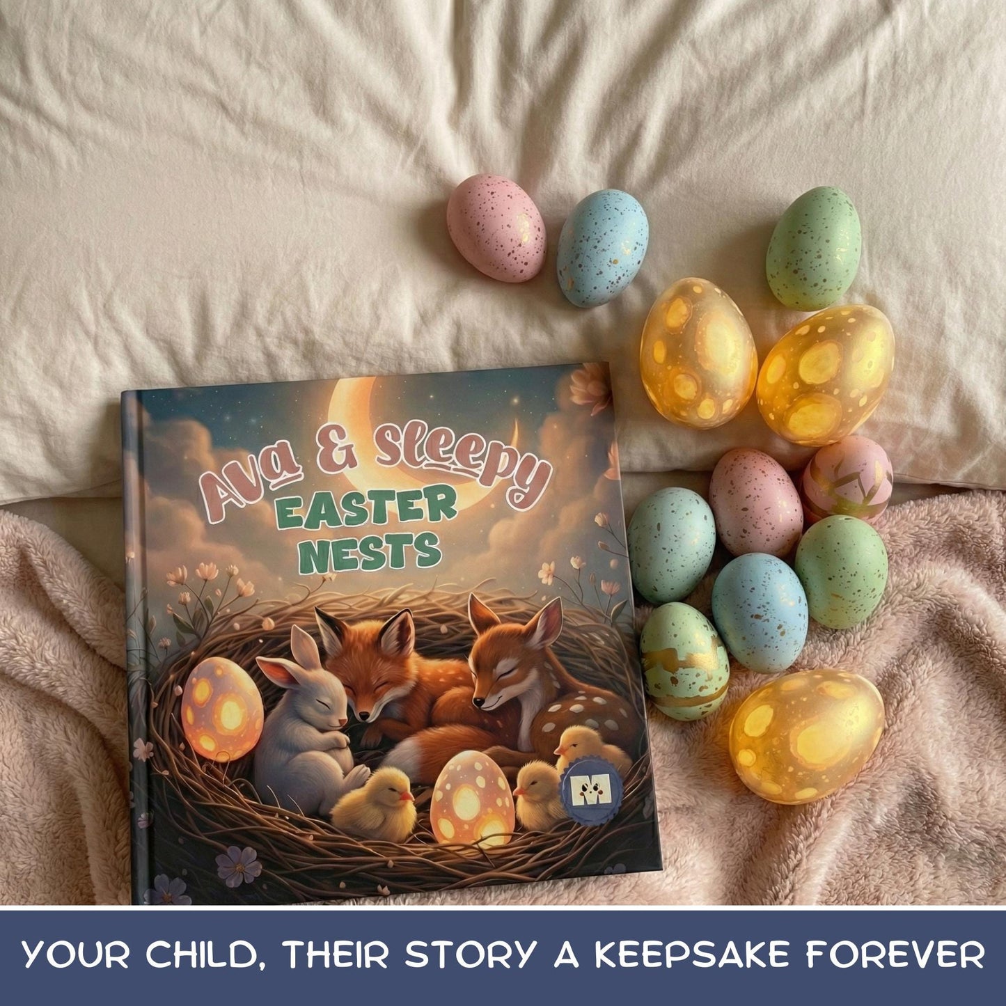 Personalized Easter Storybook, Easter Gift for Kids & Baby Toddler, Easter Basket Book, Baby First Easter Gift Keepsake