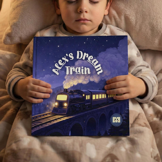 Personalized Baby Book with Name, Newborn Gift, Custom Bedtime Story, Baby Shower Gift, Alex’s Dream Train Storybook