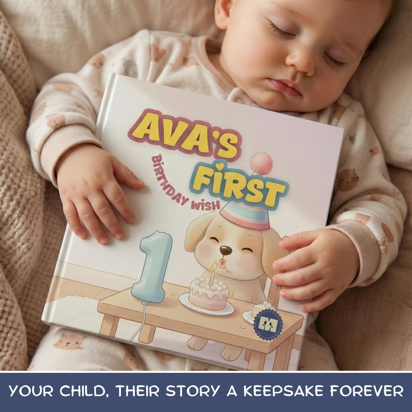Personalized First Birthday Book Girl, Baby Turning 1 Present, 1st Birthday Granddaughter Sentimental Gift For Baby