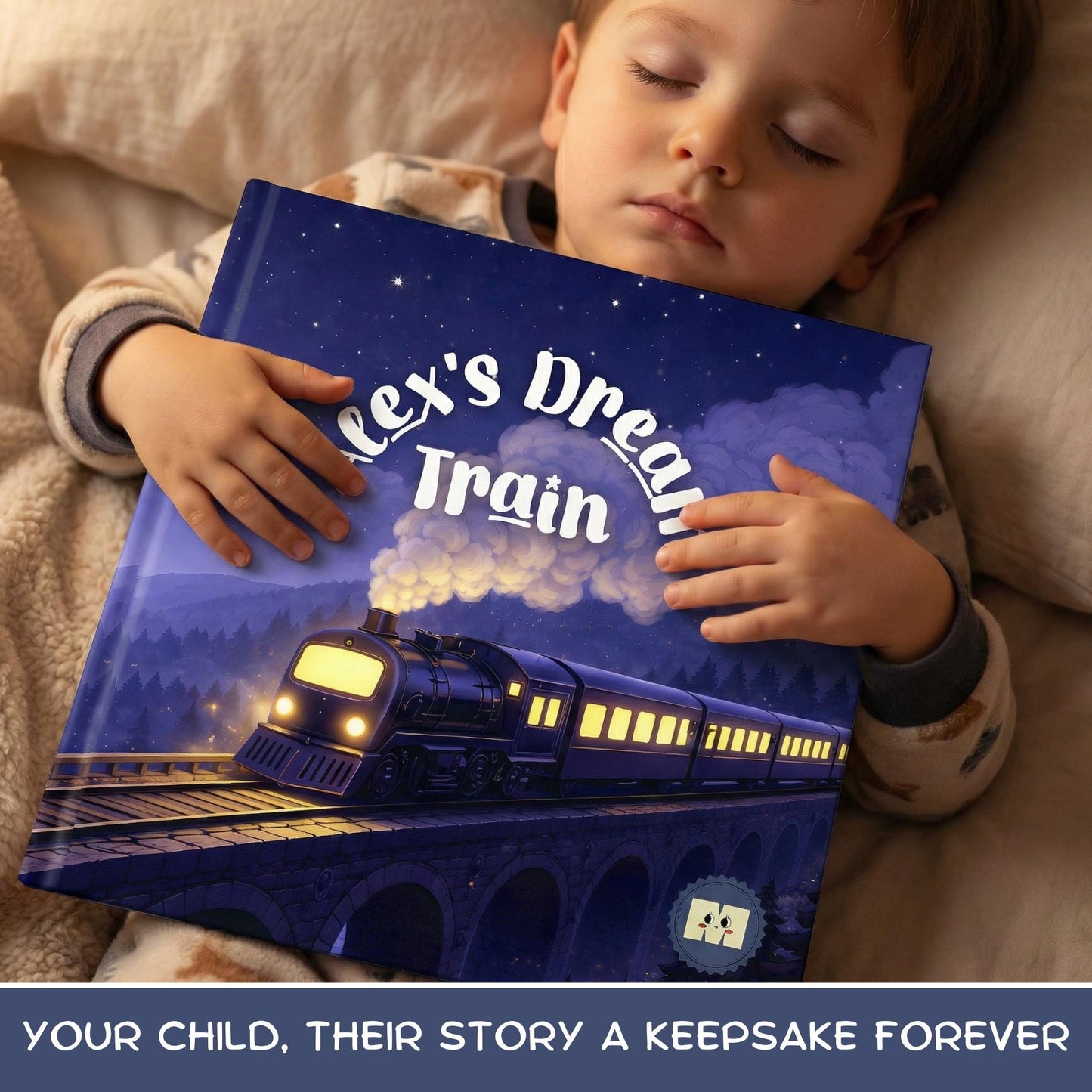 Personalized Baby Book with Name, Newborn Gift, Custom Bedtime Story, Baby Shower Gift, Alex’s Dream Train Storybook