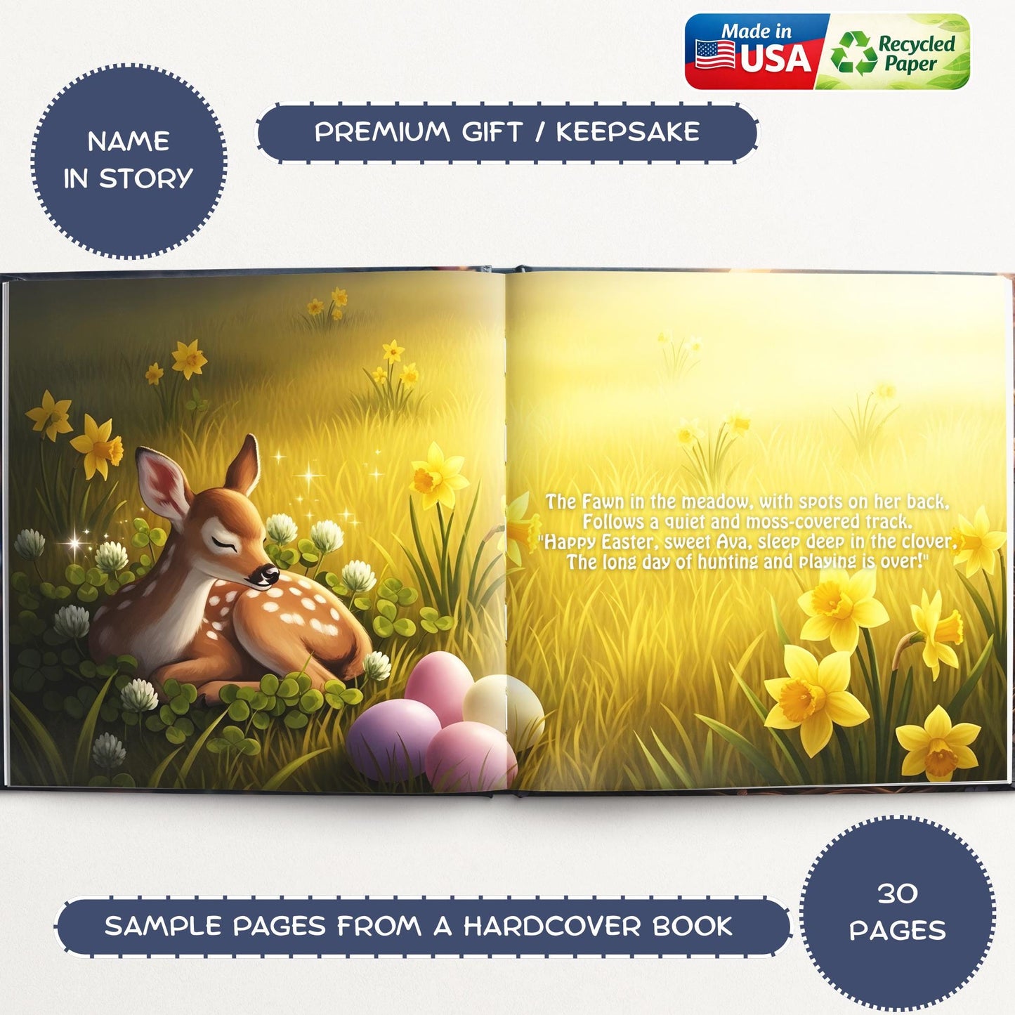 Personalized Easter Storybook, Easter Gift for Kids & Baby Toddler, Easter Basket Book, Baby First Easter Gift Keepsake
