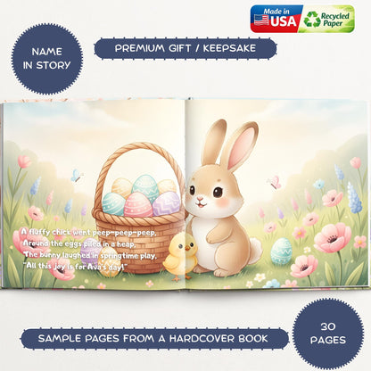 Personalized Easter Story Book for Kids, Baby's 1st Easter Gift, Custom First Easter Keepsake for Boys & Girls, Toddler Memory Book