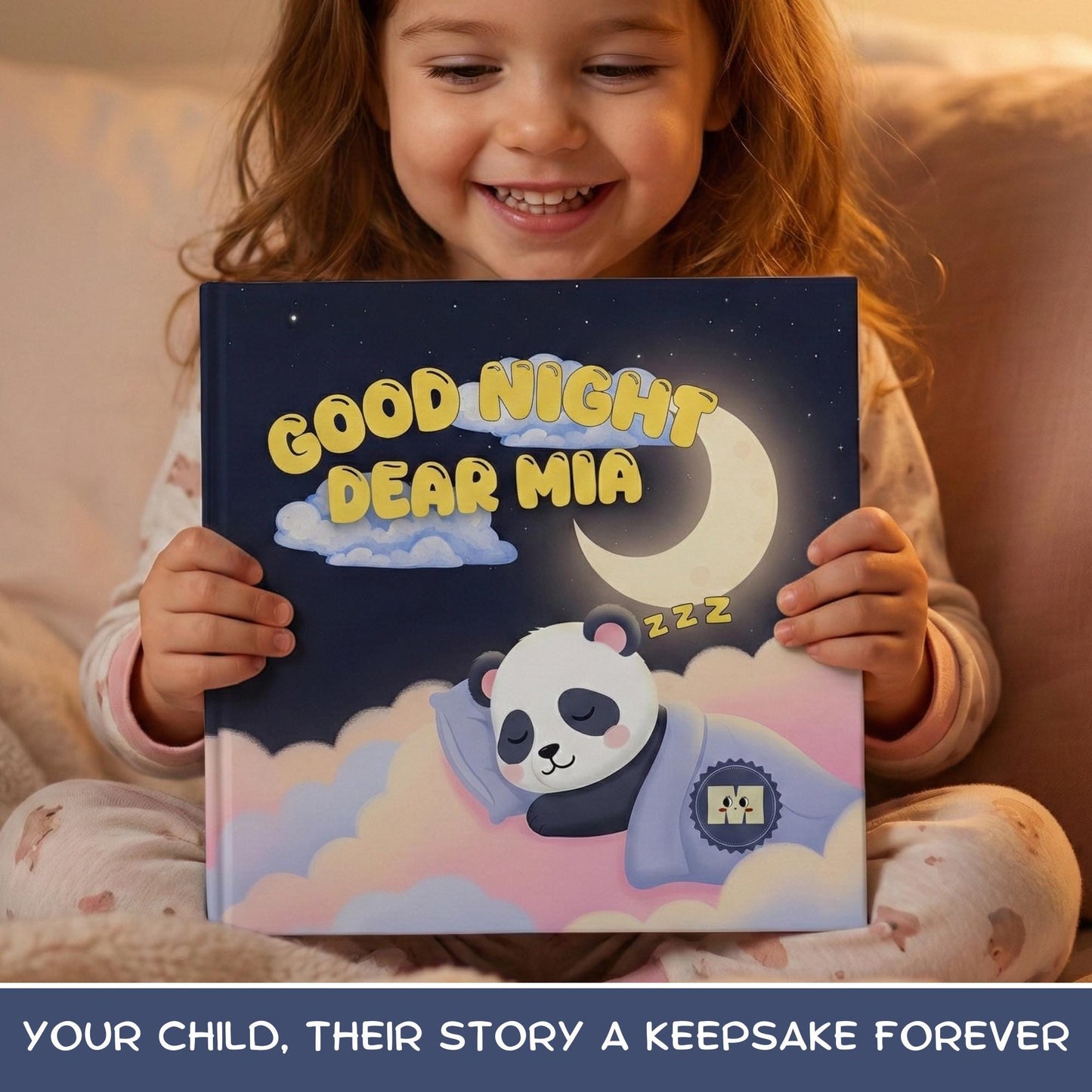 Personalized Panda Baby Book, Goodnight Bedtime Story, Nursery Keepsake