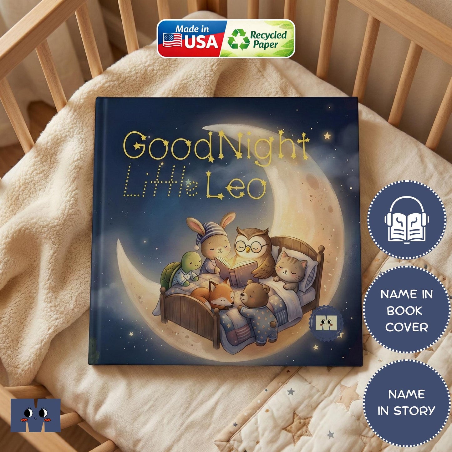 Personalized Baby Bedtime Story Book, Custom Name Keepsake, Nighttime Gift For Newborns Toddlers