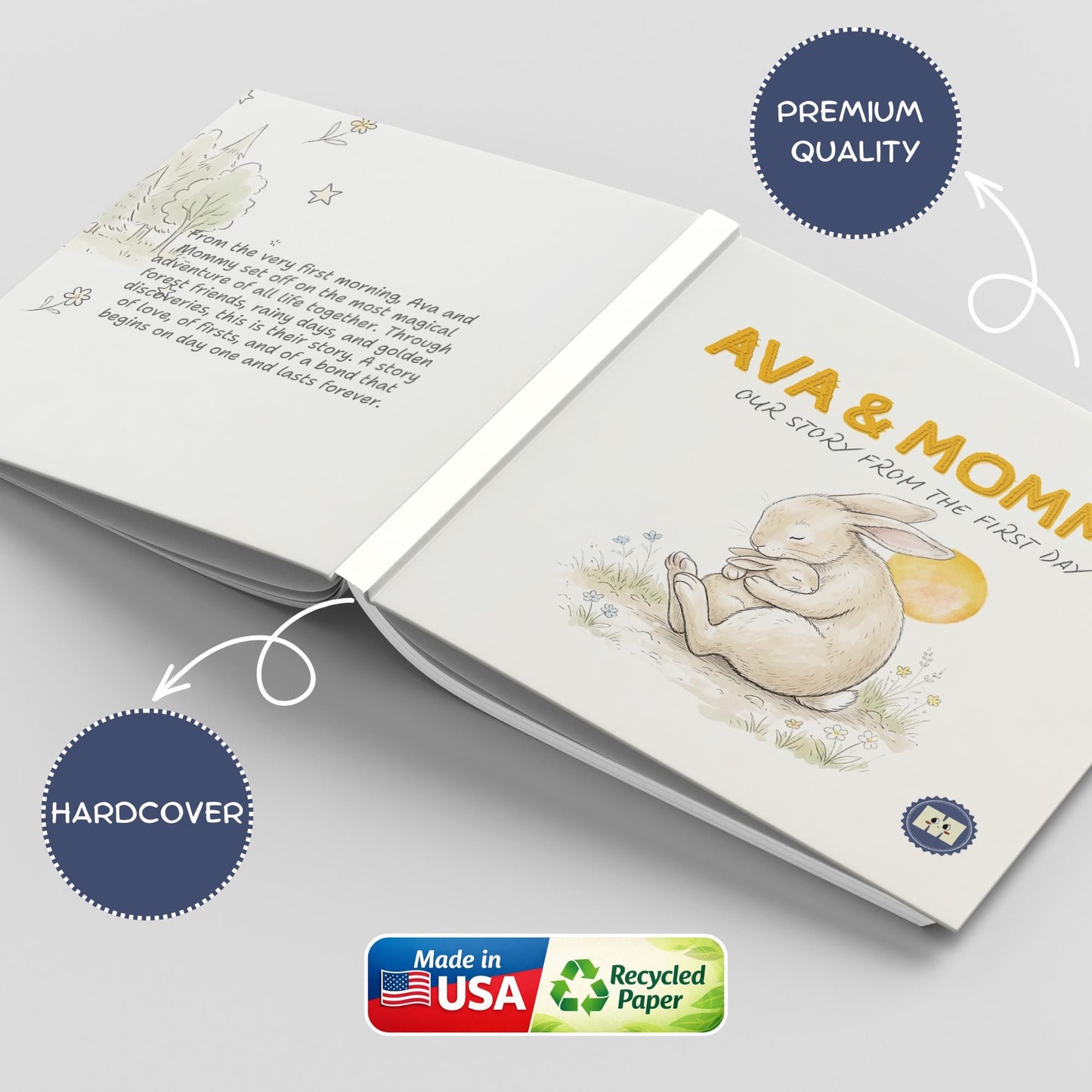 Personalised First Mother’s Day Book for Mummy, Mother’s Day Gif,  New Mum Keepsake Gift, First Time Mum Gift from Baby Girl & Boy
