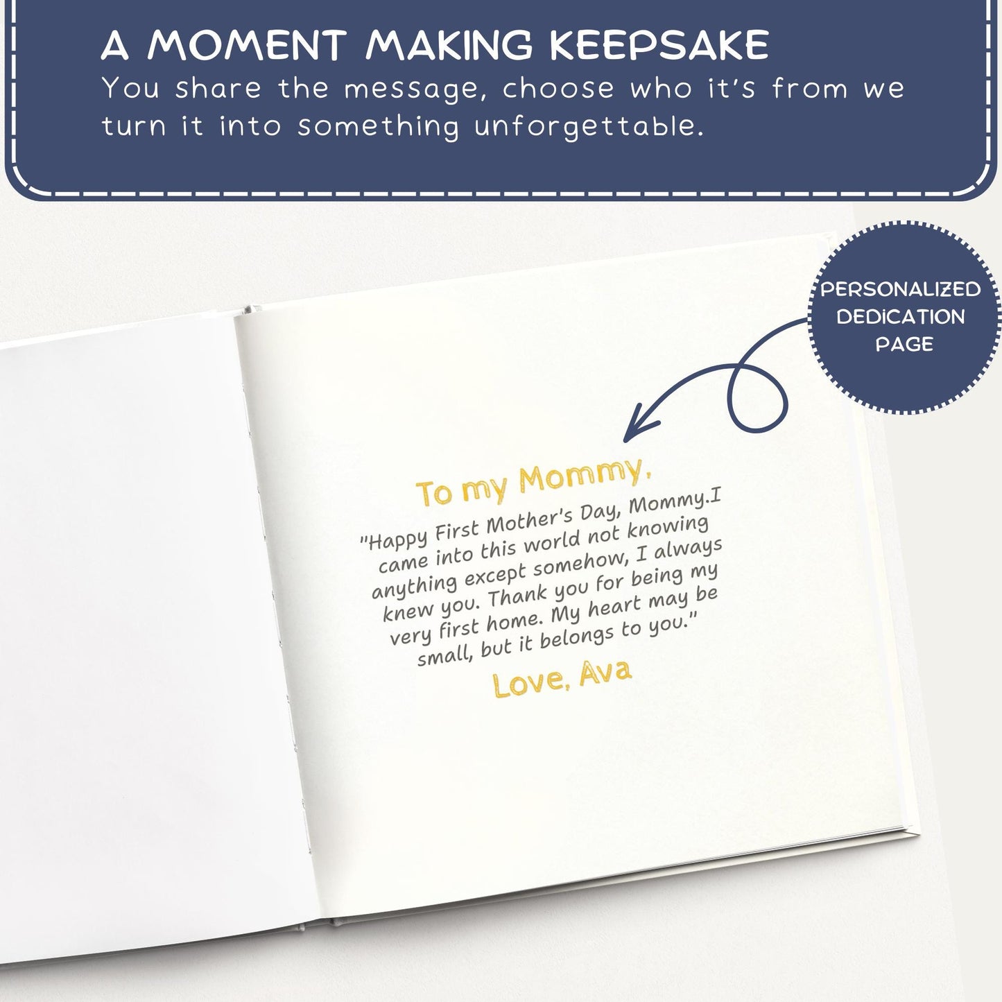 Personalised First Mother’s Day Book for Mummy, Mother’s Day Gif,  New Mum Keepsake Gift, First Time Mum Gift from Baby Girl & Boy