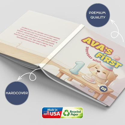 Personalized First Birthday Book Girl, Baby Turning 1 Present, 1st Birthday Granddaughter Sentimental Gift For Baby