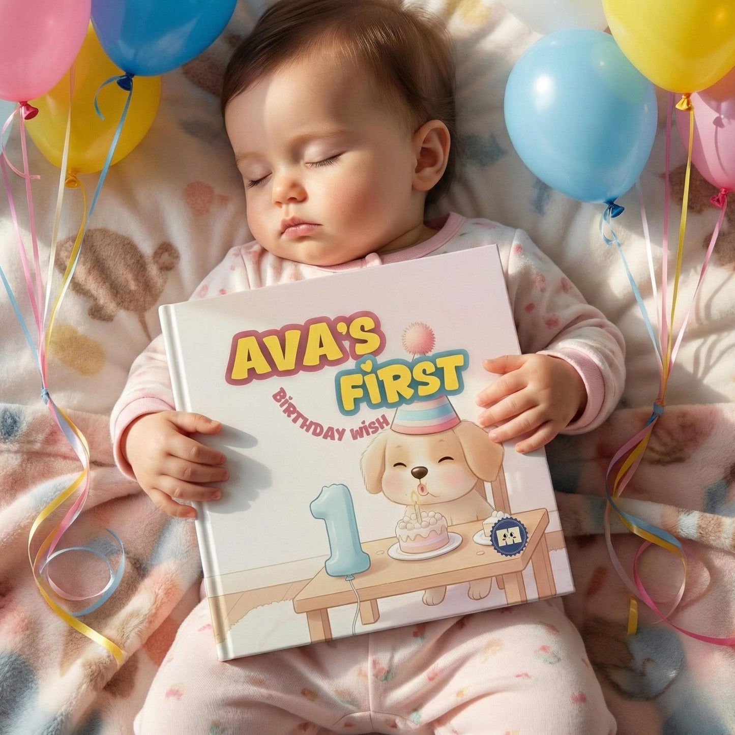 Personalized First Birthday Book Girl, Baby Turning 1 Present, 1st Birthday Granddaughter Sentimental Gift For Baby