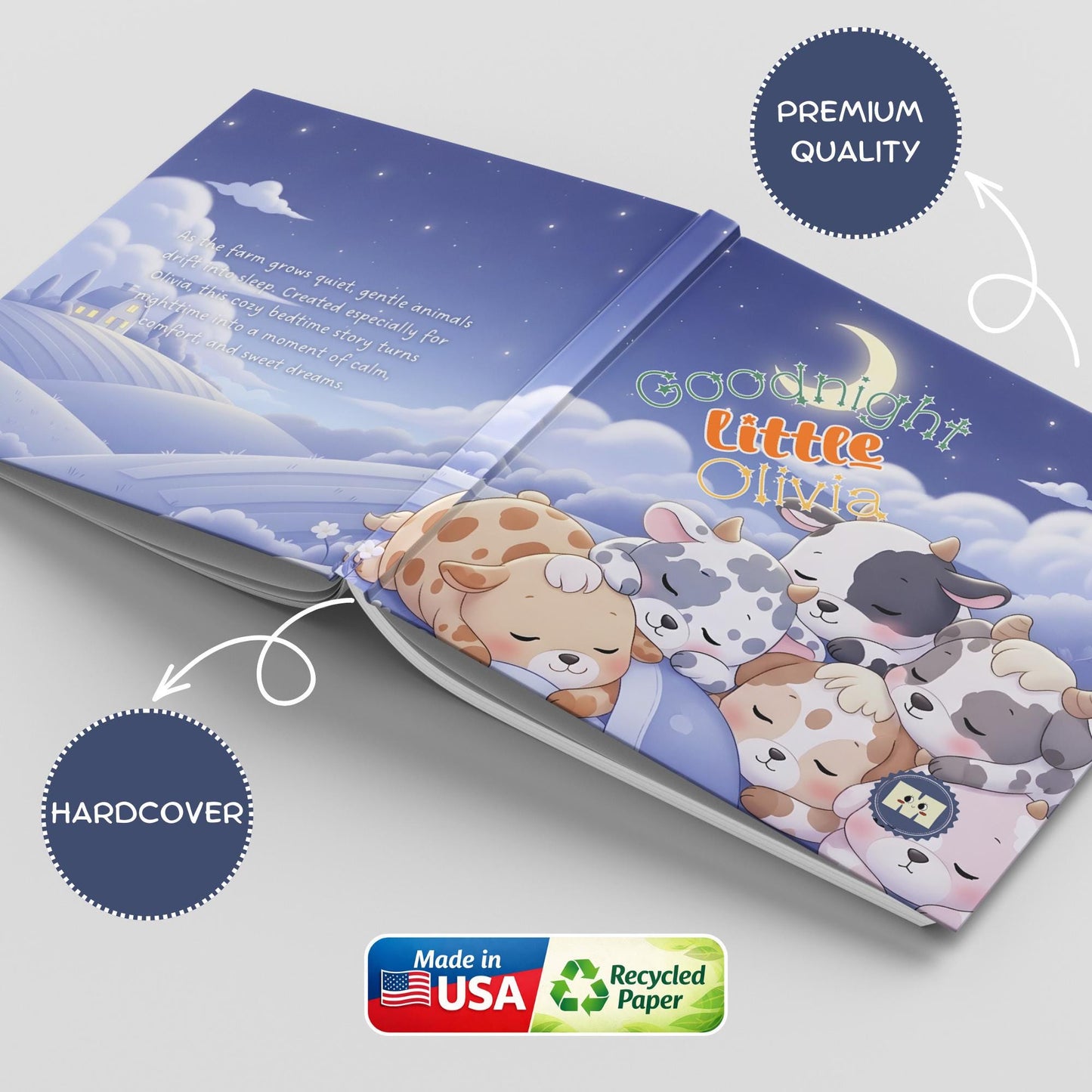 Personalized Baby Book With Name for 1st Birthday Gift Keepsake Bedtime Children's Storybook for Boys Girls Newborns and Grandchildren