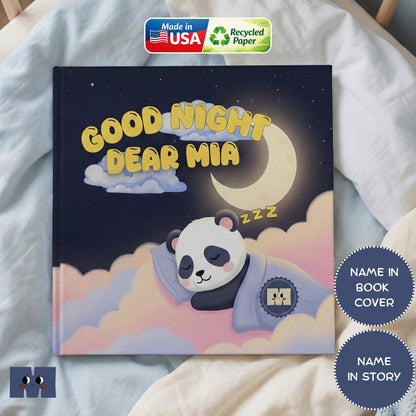 Personalized Panda Baby Book, Goodnight Bedtime Story, Nursery Keepsake