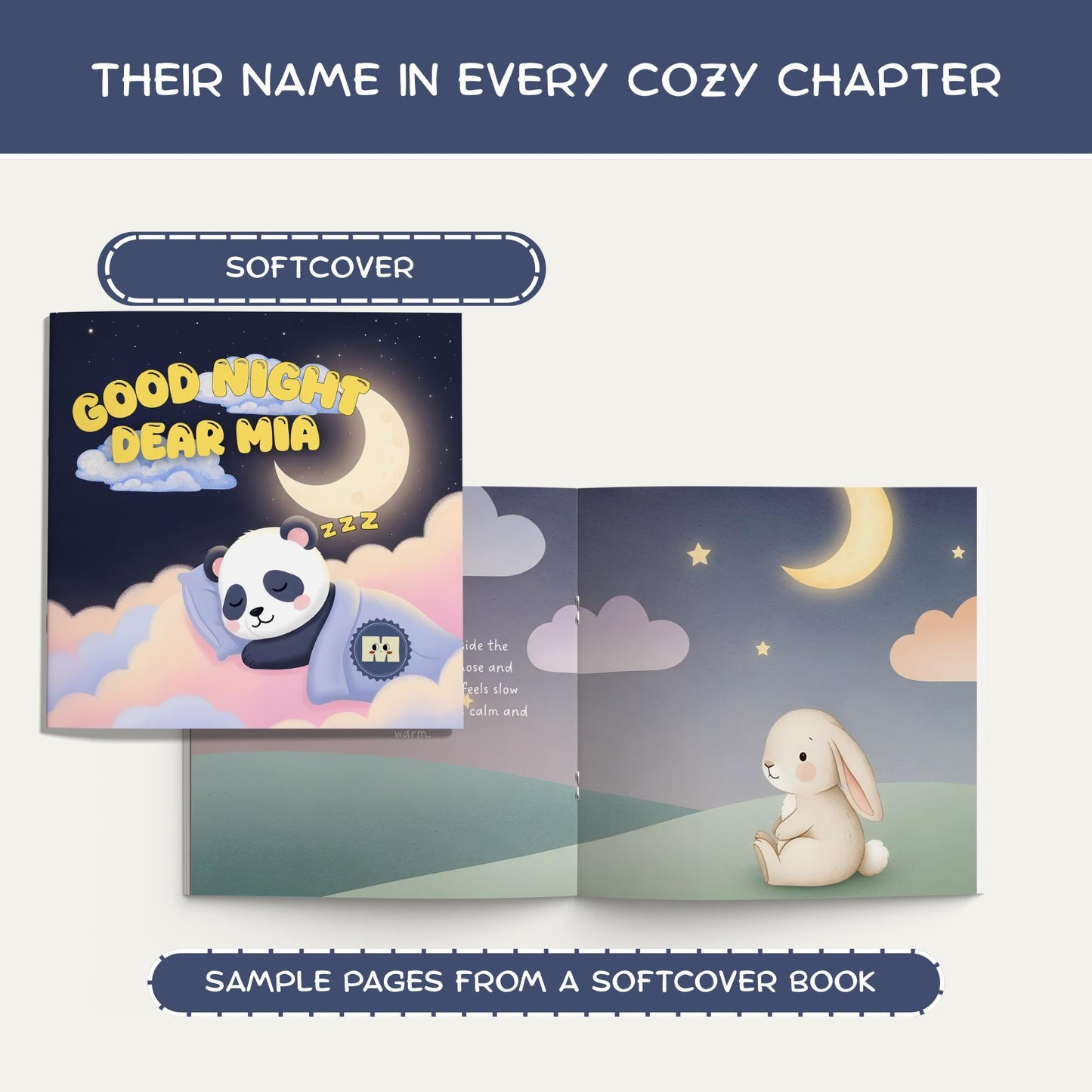 Personalized Panda Baby Book, Goodnight Bedtime Story, Nursery Keepsake