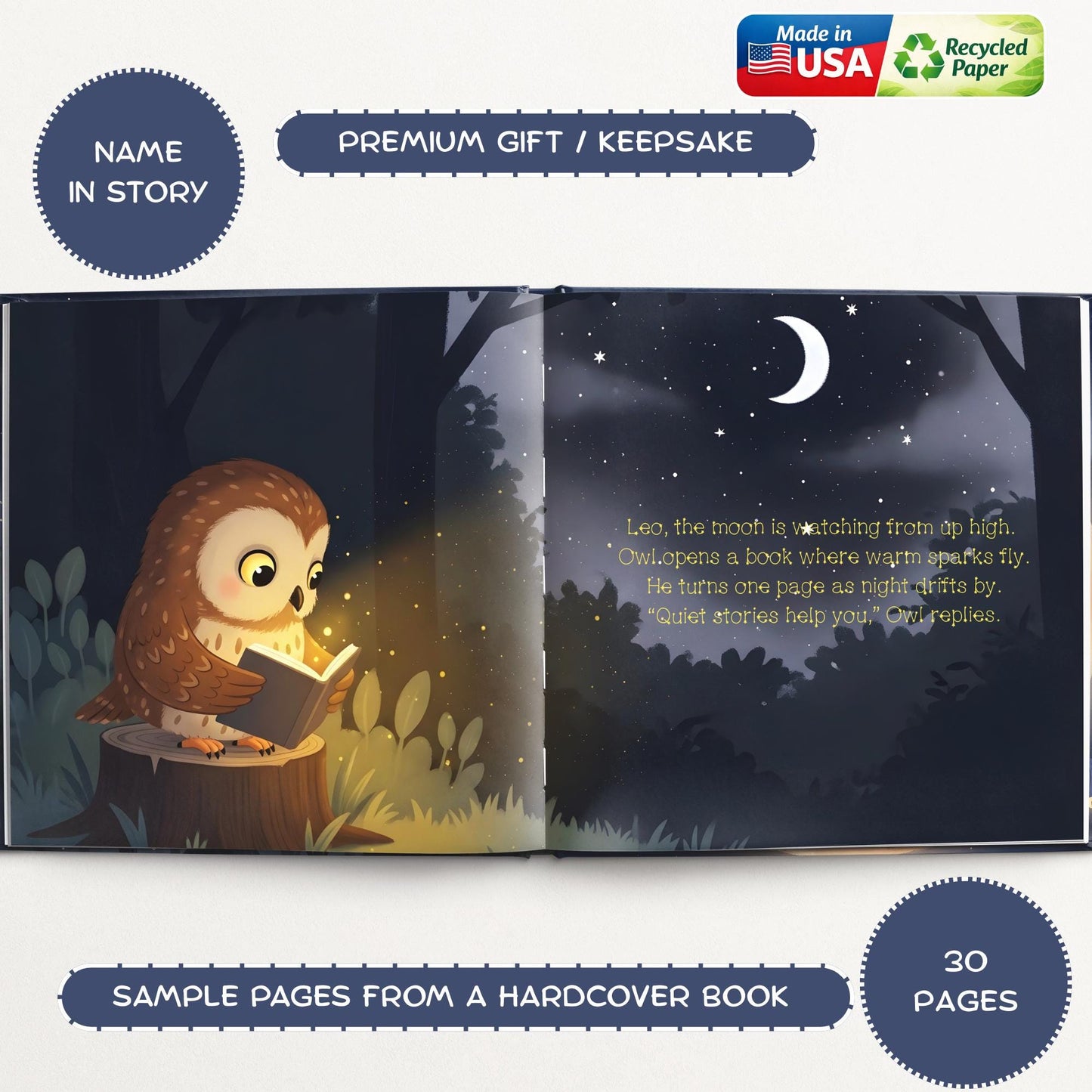 Personalized Baby Bedtime Story Book, Custom Name Keepsake, Nighttime Gift For Newborns Toddlers